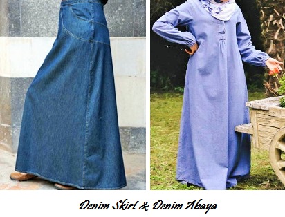 Denim Skirt and Denim Abaya